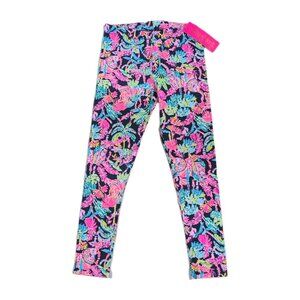 Lilly Pulitzer Girls Maia Leggings Oyster Bay Navy Seen and Herd LG (8-10) - New